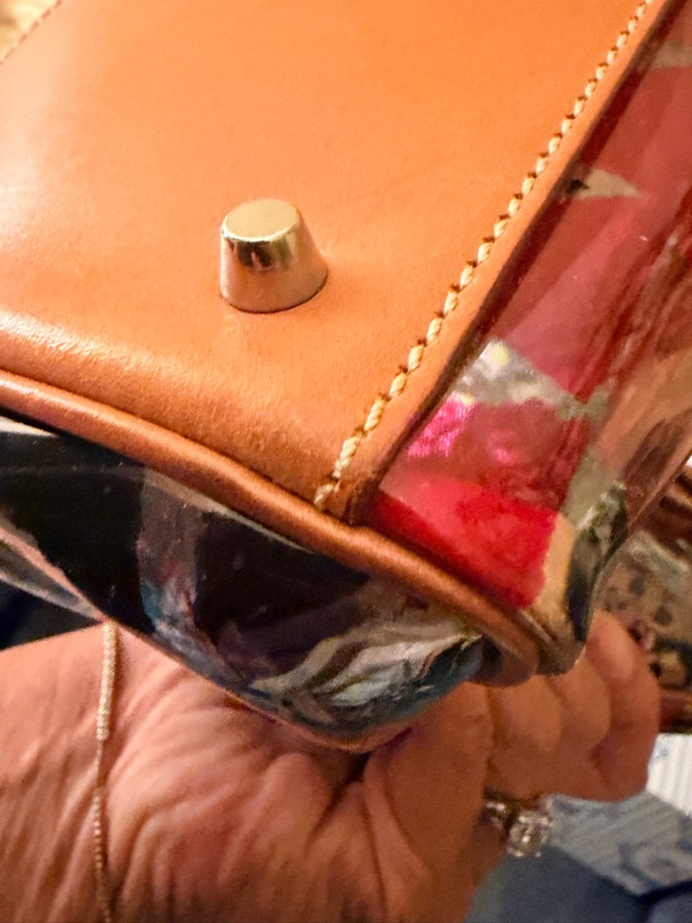 Prada Venezia Colorful Abstract Printed Tote Bag with Tan Leather Trim - Picture 6 of 17